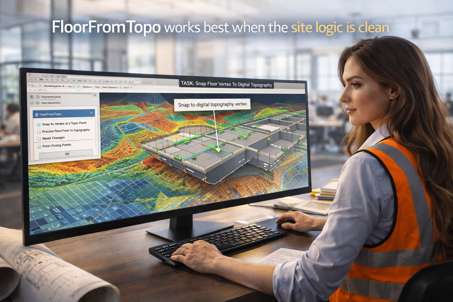 FloorFromTopo works best when the site logic is clean